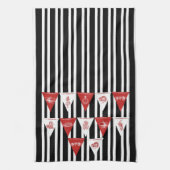 Alica in Wonderland Red White Bunting Towel Theedoek (Verticaal)
