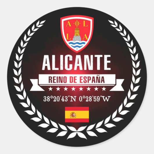 Alicante Ronde Sticker (Voorkant)