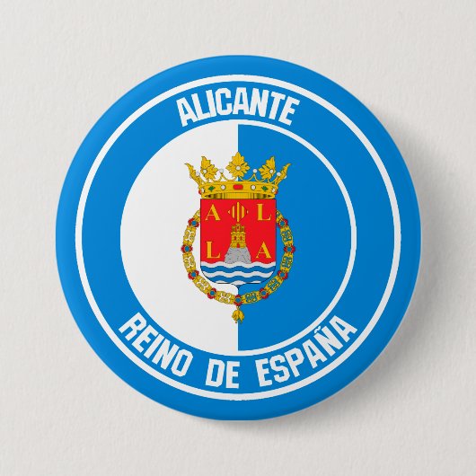 Alicante Round Emblem Ronde Button 7,6 Cm (Voorkant)