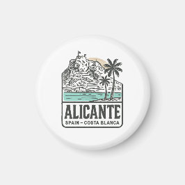 Alicante schets Santa Bárbara Kasteel Costa Blanca Magneet