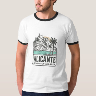 Alicante schets Santa Bárbara Kasteel Costa Blanca T-shirt