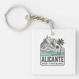 Alicante Sketch Santa Bárbara Castle Costa Blanca  Sleutelhanger