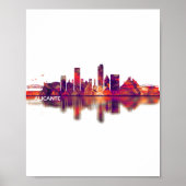 Alicante Spain Skyline Poster (Voorkant)