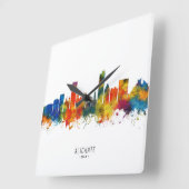 Alicante Spain Skyline Vierkante Klok (Hoek)