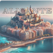Alicante Spanje 3 inch Vinyl Sticker (Voorkant)