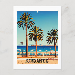 Alicante Spanje Beach Uitzicht Travel Briefkaart