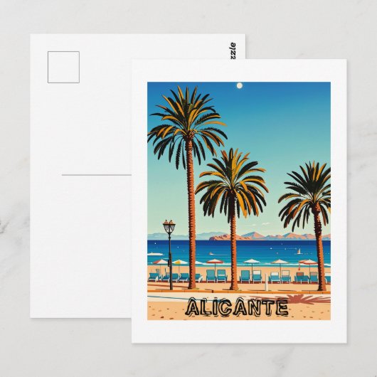 Alicante Spanje Beach Uitzicht Travel Briefkaart