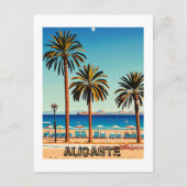 Alicante Spanje Beach Uitzicht Travel Briefkaart