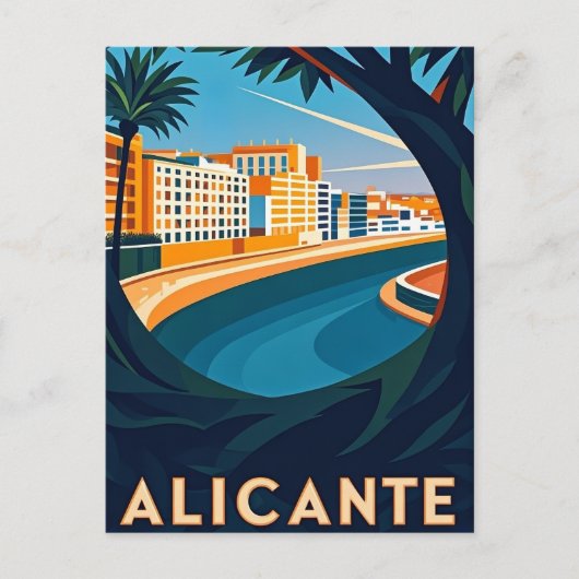 Alicante Spanje Briefkaart (Voorkant)