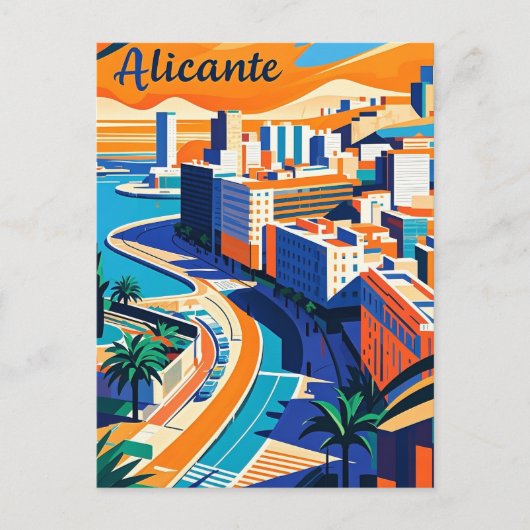 Alicante Spanje Briefkaart (Voorkant)