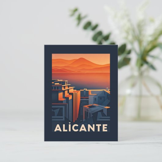 Alicante Spanje Briefkaart (Staand voorkant)