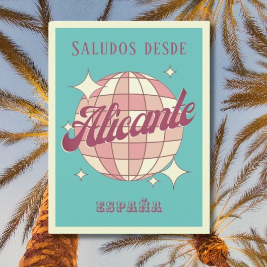 Alicante Spanje España Retro  Briefkaart