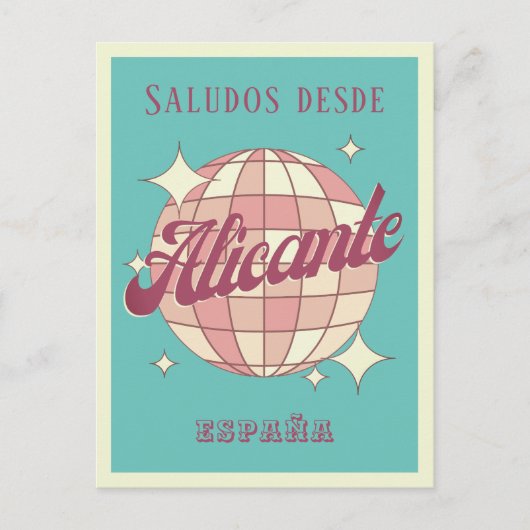 Alicante Spanje España Retro  Briefkaart (Voorkant)