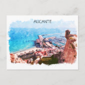 Alicante Spanje Panorama Kust Uitzicht Briefkaart (Voorkant)
