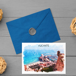 Alicante Spanje Panorama Kust Uitzicht Briefkaart