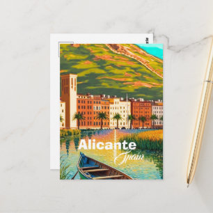 Alicante Spanje Reis Postkaart Kunst, Spanje Reis