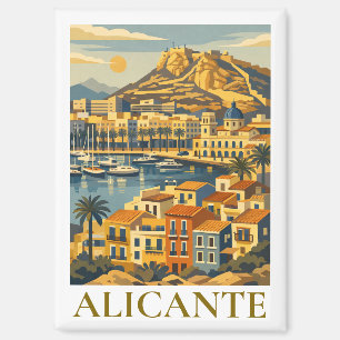 Alicante Spanje Reis Souvenir Minimalistische Kust Magneet