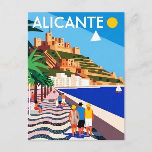 Alicante Spanje Reizen Briefkaart (Voorkant)
