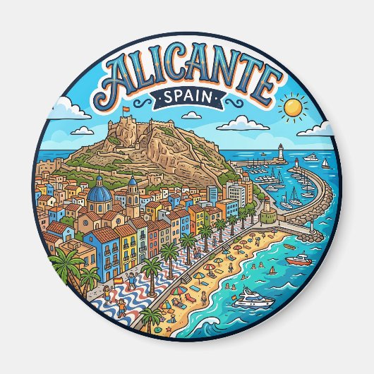 Alicante, Spanje Spanje Magneet (Voorkant)