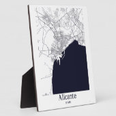 Alicante Spanje Stad Kaart Tafel Plaque Fotoplaat (Zijkant)