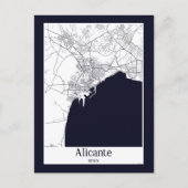 Alicante Spanje Stadsplattegrond Briefkaart (Voorkant)