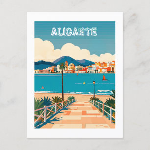 Alicante Spanje Strand Uitzicht Reizen Briefkaart