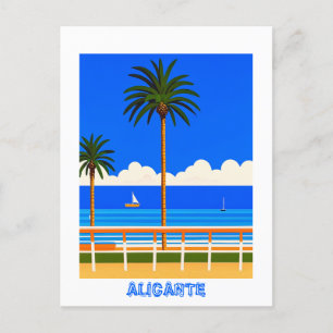 Alicante Spanje Strand Uitzicht Reizen Briefkaart