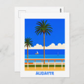 Alicante Spanje Strand Uitzicht Reizen Briefkaart (Voorkant / Achterkant)
