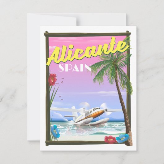 Alicante Spanje vintage stijl reisposter (Voorkant)