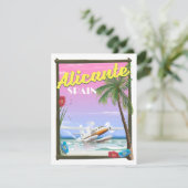 Alicante Spanje vintage stijl reisposter (Staand voorkant)