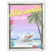 Alicante Spanje vintage stijl reisposter Sticker (Voorkant)
