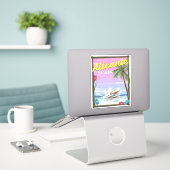 Alicante Spanje vintage stijl reisposter Sticker (Laptop op bureau)