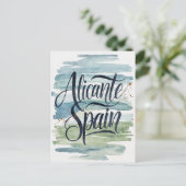 Alicante Spanje waterverf Briefkaart (Staand voorkant)