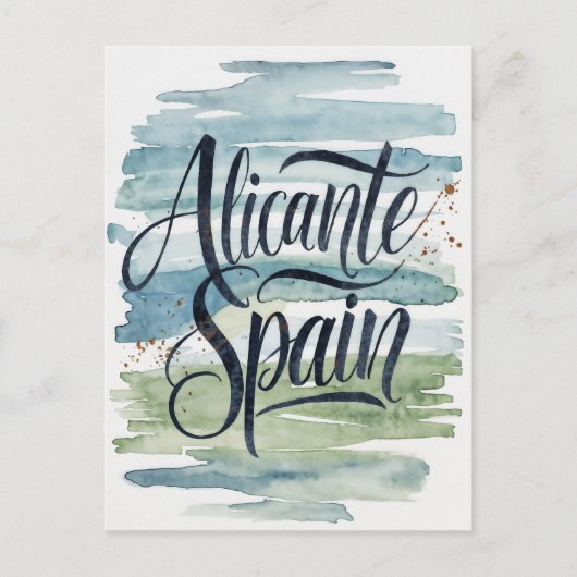 Alicante Spanje waterverf Briefkaart (Voorkant)