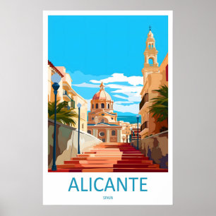 Alicante Vintage Reisposter Ski Nationaal Park Poster