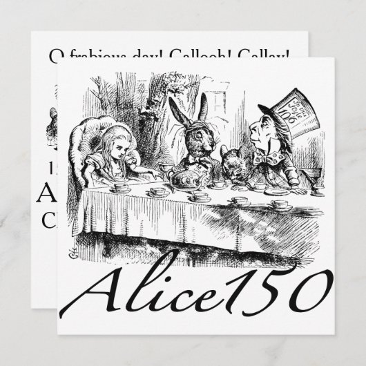 Alice150 Alice in Wonderland 150ste Jubileum Kaart (Voorkant / Achterkant)