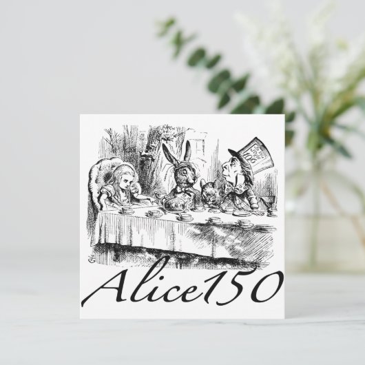 Alice150 Alice in Wonderland 150ste Jubileum Kaart (Staand voorkant)