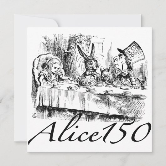 Alice150 Alice in Wonderland 150ste Jubileum Kaart (Voorkant)