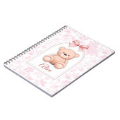 Alice | Aangepaste Roze Teddybeer Nursery Design Notitieboek (Linkerzijde)