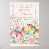 Alice Adventure Woderland Baby Showe Welkomstbord Poster (Voorkant)