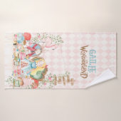 Alice Adventures in Woderland Verjaardags Tea Part Badhanddoek (Badhanddoek)