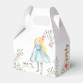 Alice Adventures in Woderland Verjaardags Tea Part Bedankdoosjes (Achterkant)