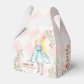 Alice Adventures in Woderland Verjaardags Tea Part Bedankdoosjes (Achterkant)