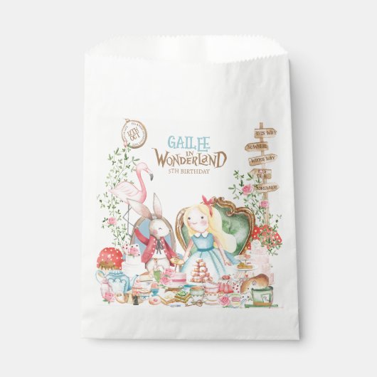 Alice Adventures in Woderland Verjaardags Tea Part Bedankzakje (Voorkant)