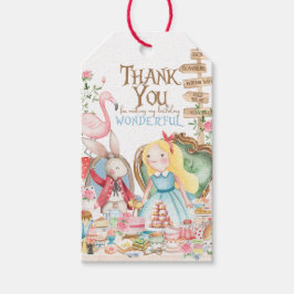 Alice Adventures in Woderland Verjaardags Tea Part Cadeaulabel