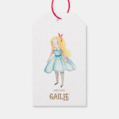 Alice Adventures in Woderland Verjaardags Tea Part Cadeaulabel (Achterkant)