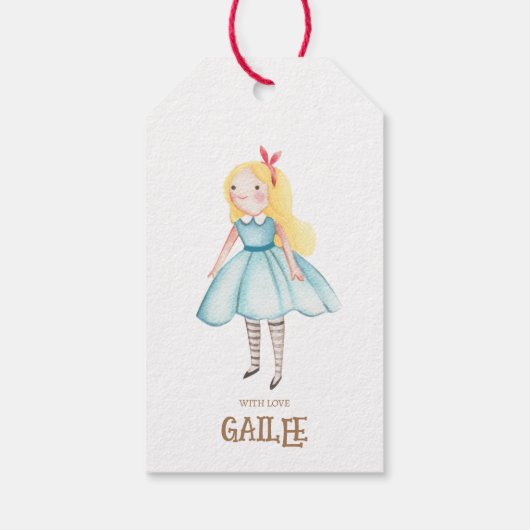 Alice Adventures in Woderland Verjaardags Tea Part Cadeaulabel (Achterkant)
