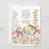 Alice Adventures in Woderland Verjaardags Tea Part Kaart (Voorkant)