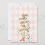 Alice Adventures in Woderland Verjaardags Tea Part Kaart (Achterkant)