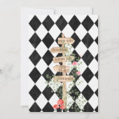 Alice Adventures in Woderland Verjaardags Tea Part Kaart (Achterkant)